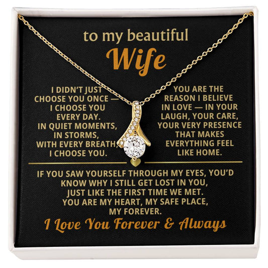 To My Wife Necklace - Heartfelt Alluring Beauty Gift Set for Christmas, Anniversary or Birthday