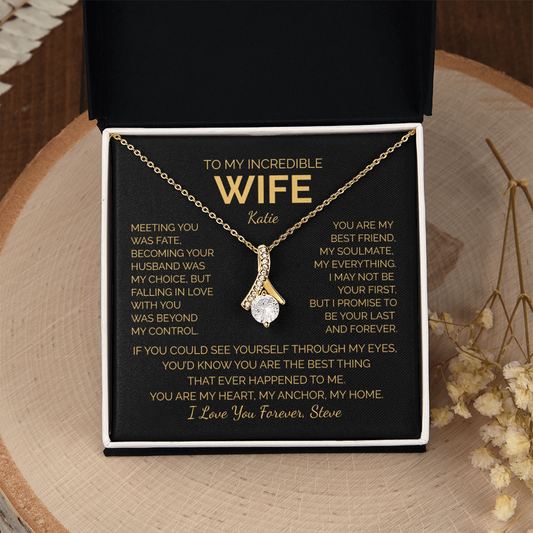 Personalized To My Wife Necklace - Romantic Gift Set (Black Card)