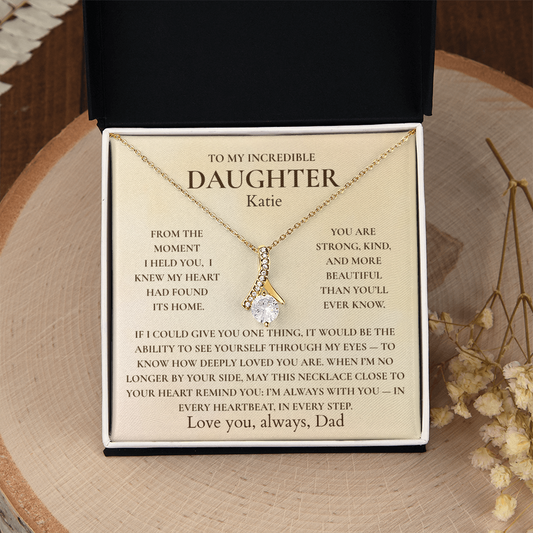 Personalized To My Daughter Necklace – “I'm Always With You” Gift from Mom or Dad for Daughter | Birthday, Christmas, Graduation