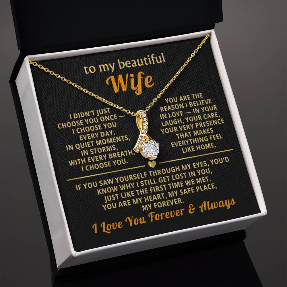 To My Wife Necklace - Heartfelt Alluring Beauty Gift Set for Christmas, Anniversary or Birthday