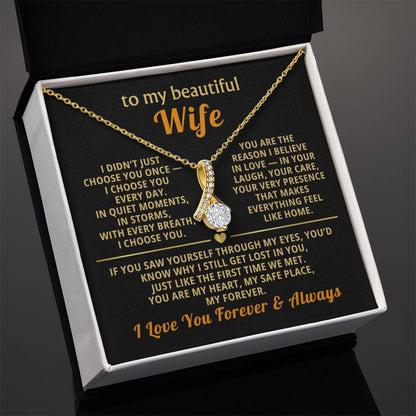 To My Wife Necklace - Heartfelt Alluring Beauty Gift Set for Christmas, Anniversary or Birthday