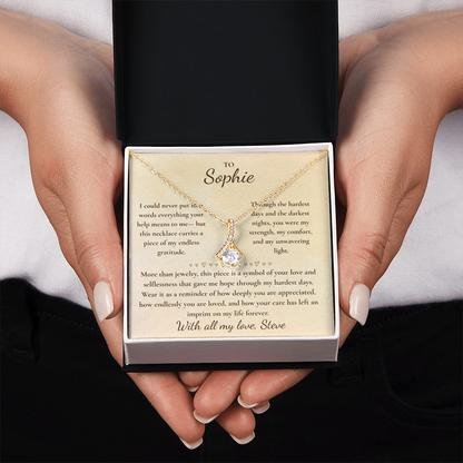 Personalized Caregiver Appreciation Necklace – Caregiver Gifts for Women | Thank You Gifts for Nurses, Hospice & Wife Caregivers | Gift for Caregiver