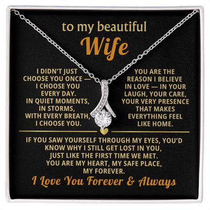 To My Wife Necklace - Heartfelt Alluring Beauty Gift Set for Christmas, Anniversary or Birthday