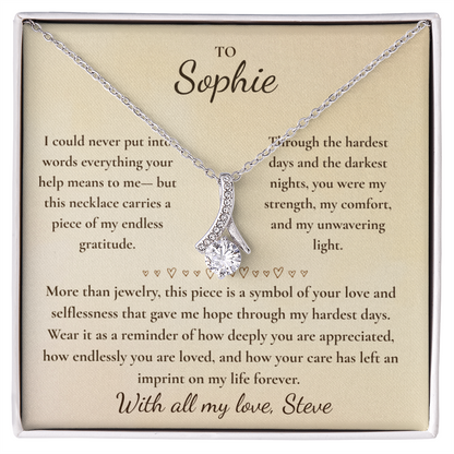 Personalized Caregiver Appreciation Necklace – Caregiver Gifts for Women | Thank You Gifts for Nurses, Hospice & Wife Caregivers | Gift for Caregiver