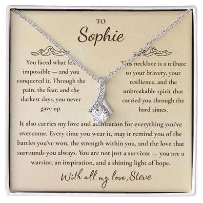 Personalized Cancer Survivor Gift – Cancer Free Jewelry | Personalized Warrior Necklace | Healing Journey & Recovery Celebration Pendant