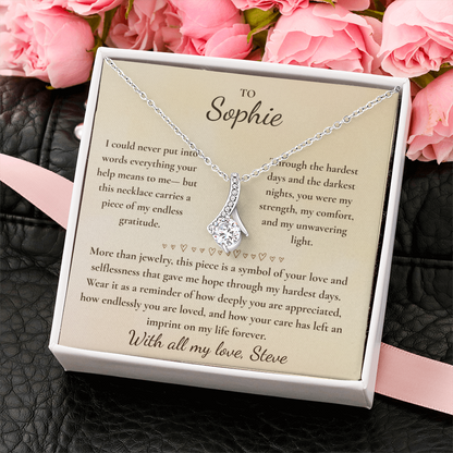 Personalized Caregiver Appreciation Necklace – Caregiver Gifts for Women | Thank You Gifts for Nurses, Hospice & Wife Caregivers | Gift for Caregiver