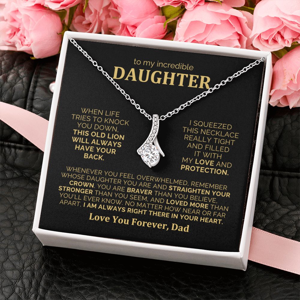 To My Daughter Necklace from Dad - Heartfelt Alluring Beauty Gift Set for Christmas, Birthday or Just Because