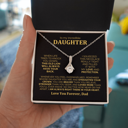 To My Daughter Necklace from Dad - Heartfelt Alluring Beauty Gift Set for Christmas, Birthday or Just Because
