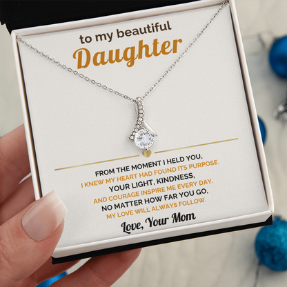 To My Daughter From Mom - My Love Will Always Follow - Beautiful Jewelry Gift
