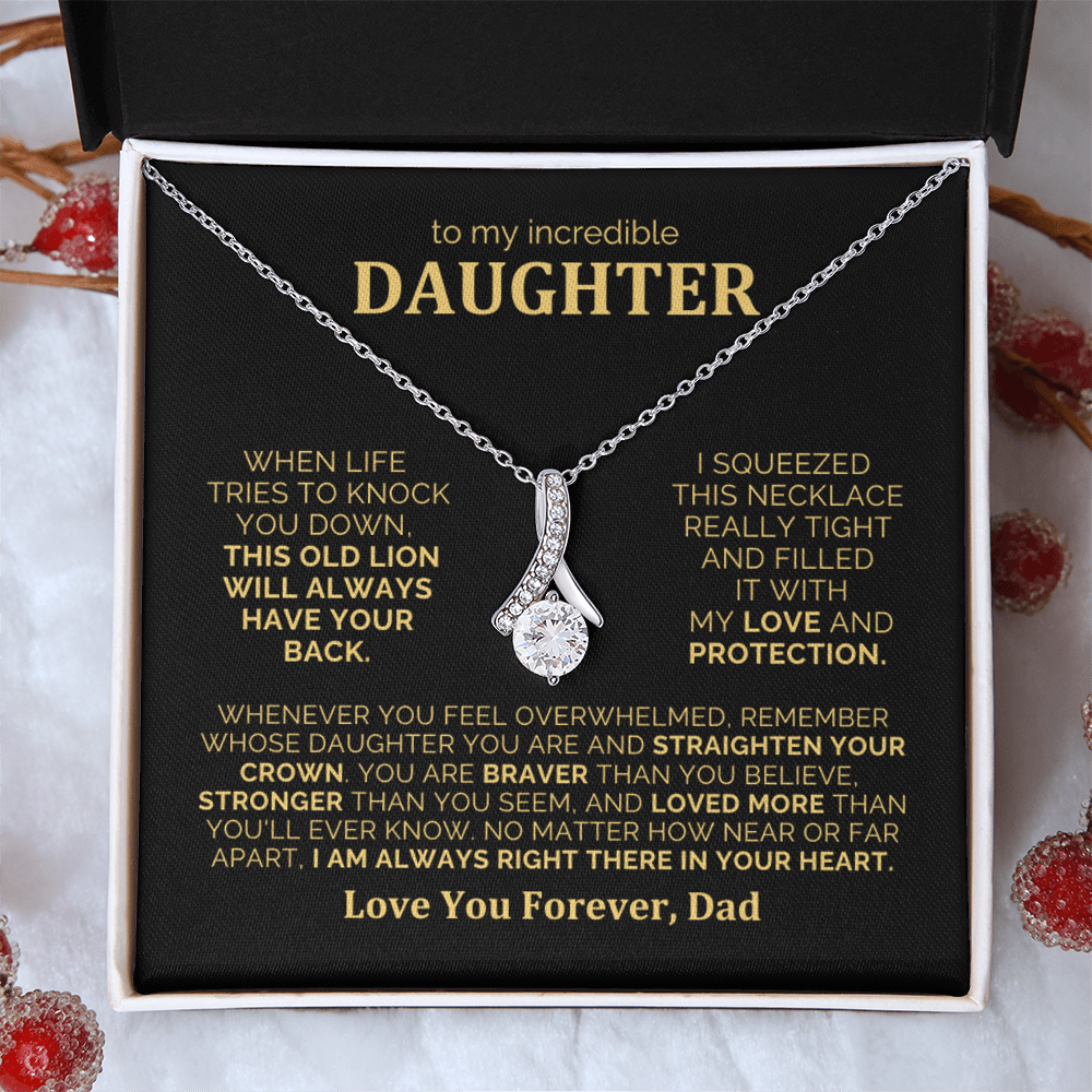 To My Daughter Necklace from Dad - Heartfelt Alluring Beauty Gift Set for Christmas, Birthday or Just Because