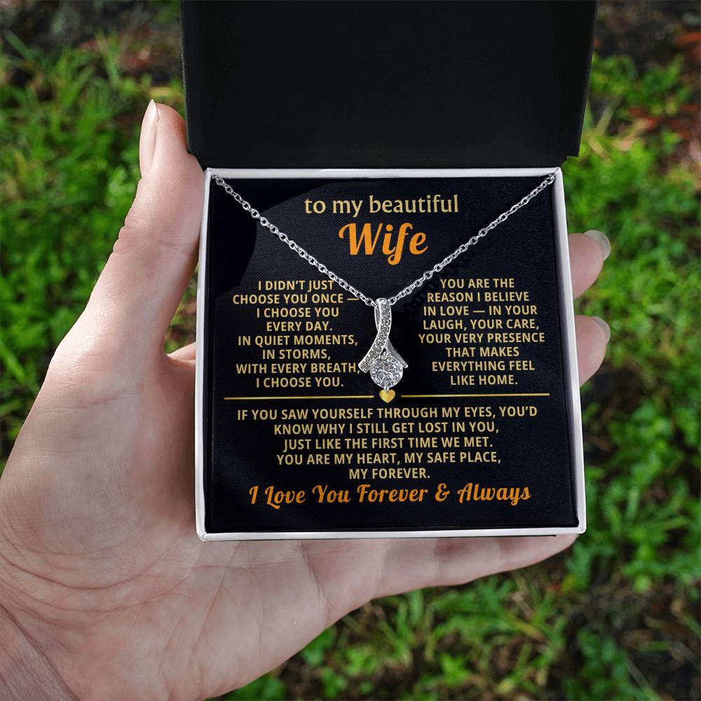 To My Wife Necklace - Heartfelt Alluring Beauty Gift Set for Christmas, Anniversary or Birthday