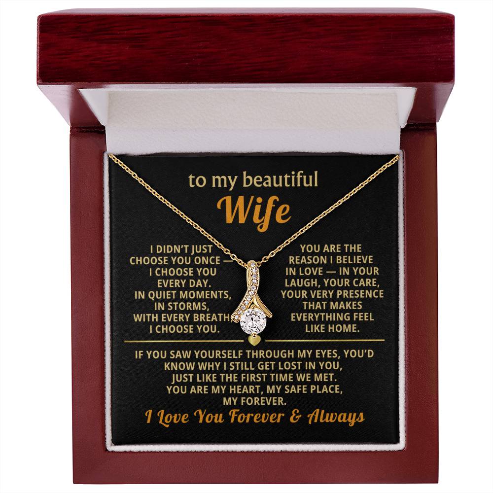To My Wife Necklace - Heartfelt Alluring Beauty Gift Set for Christmas, Anniversary or Birthday