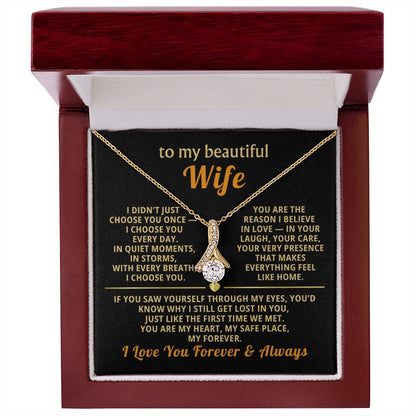 To My Wife Necklace - Heartfelt Alluring Beauty Gift Set for Christmas, Anniversary or Birthday