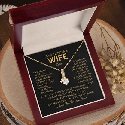 Personalized To My Wife Necklace - Romantic Gift Set (Black Card)