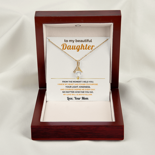 To My Daughter From Mom - My Love Will Always Follow - Beautiful Jewelry Gift