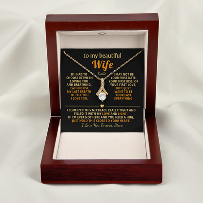Personalized To My Wife Necklace - Heartfelt Gift Set for Christmas, Anniversary or Birthday