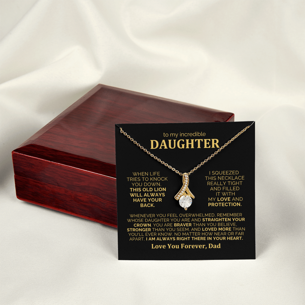 To My Daughter Necklace from Dad - Heartfelt Alluring Beauty Gift Set for Christmas, Birthday or Just Because