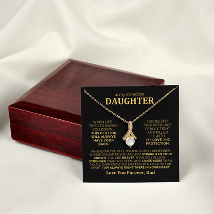 To My Daughter Necklace from Dad - Heartfelt Alluring Beauty Gift Set for Christmas, Birthday or Just Because