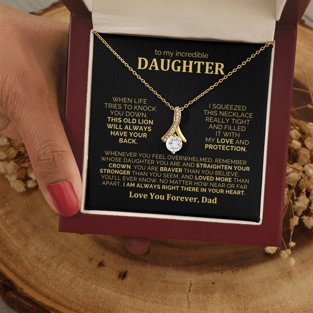 To My Daughter Necklace from Dad - Heartfelt Alluring Beauty Gift Set for Christmas, Birthday or Just Because