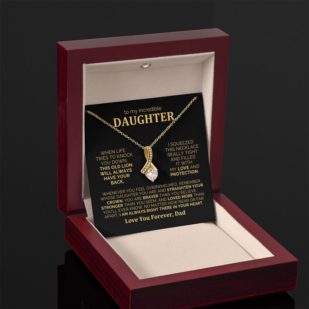 To My Daughter Necklace from Dad - Heartfelt Alluring Beauty Gift Set for Christmas, Birthday or Just Because