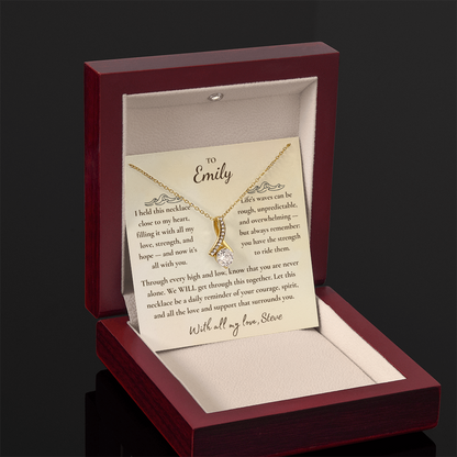 Personalized Chemo Support Jewelry – Resilience Gift for Cancer Patients | Post-Surgery Strength Pendant | Healing Cancer Journey Necklace