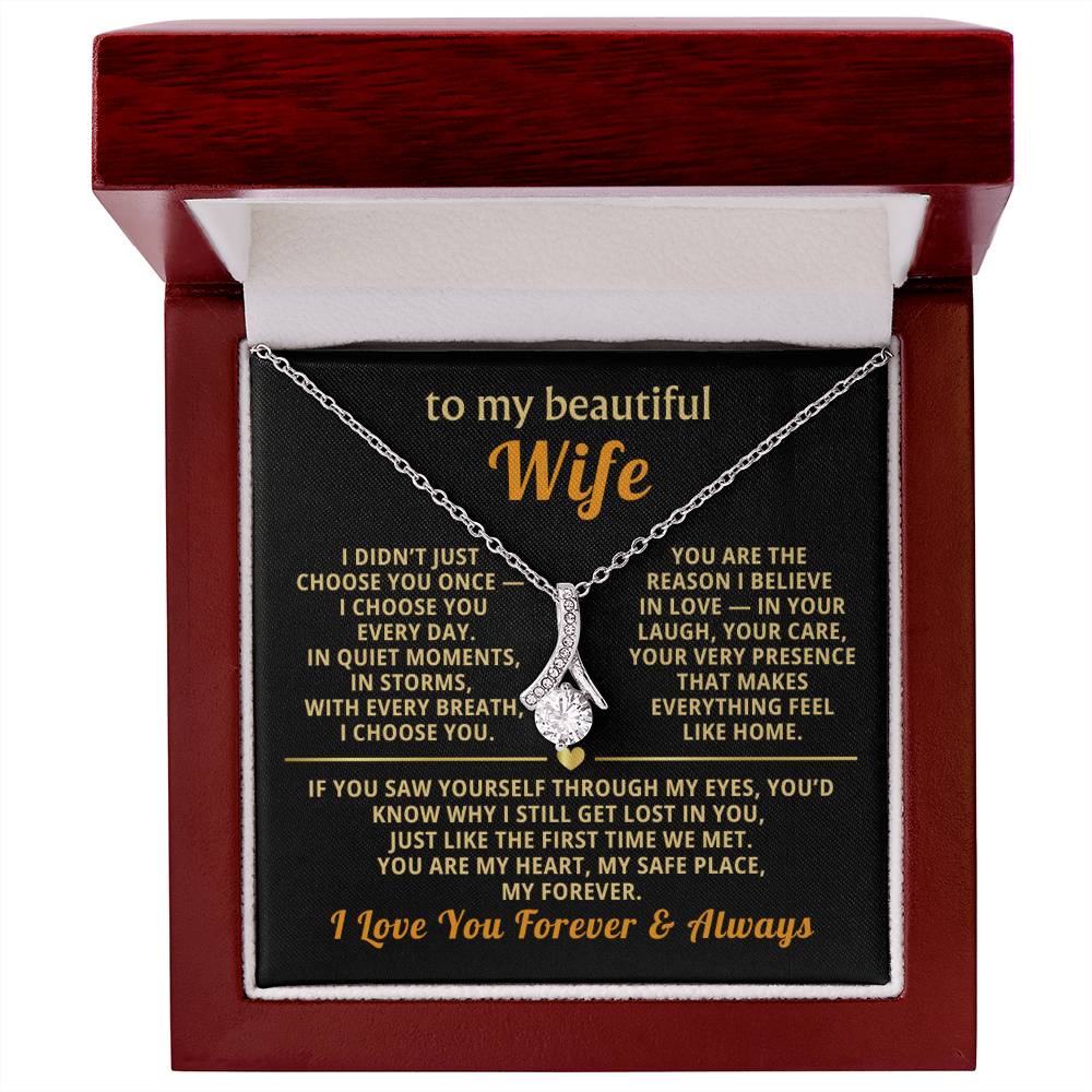 To My Wife Necklace - Heartfelt Alluring Beauty Gift Set for Christmas, Anniversary or Birthday