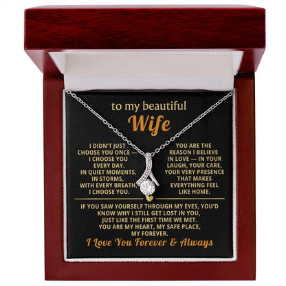 To My Wife Necklace - Heartfelt Alluring Beauty Gift Set for Christmas, Anniversary or Birthday