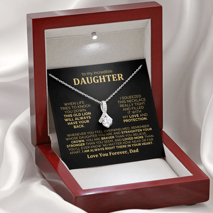 To My Daughter Necklace from Dad - Heartfelt Alluring Beauty Gift Set for Christmas, Birthday or Just Because