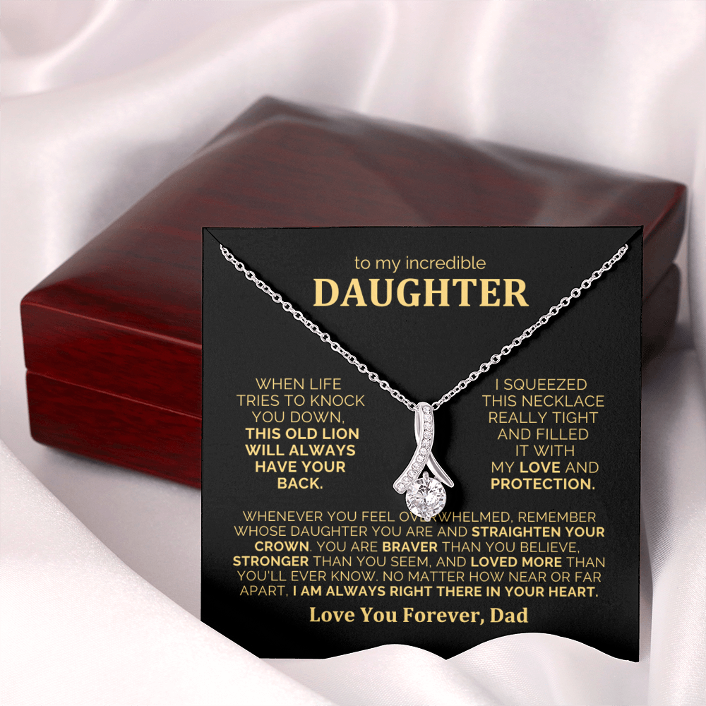 To My Daughter Necklace from Dad - Heartfelt Alluring Beauty Gift Set for Christmas, Birthday or Just Because