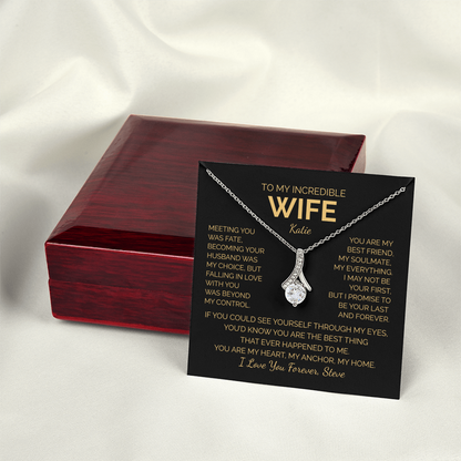 Personalized To My Wife Necklace - Romantic Gift Set (Black Card)