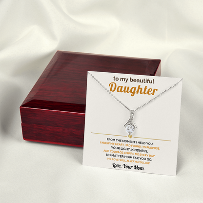 To My Daughter From Mom - My Love Will Always Follow - Beautiful Jewelry Gift
