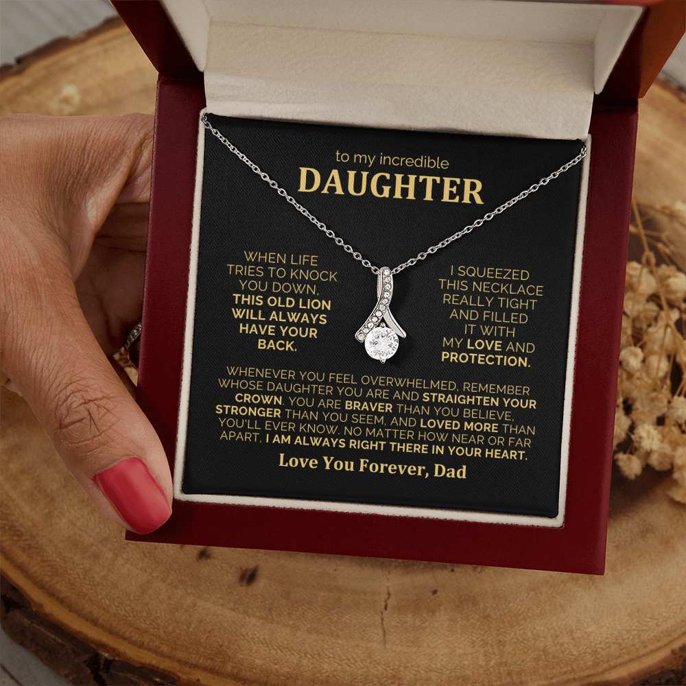 To My Daughter Necklace from Dad - Heartfelt Alluring Beauty Gift Set for Christmas, Birthday or Just Because