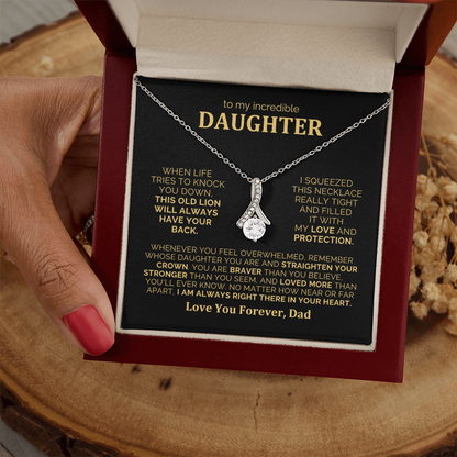 To My Daughter Necklace from Dad - Heartfelt Alluring Beauty Gift Set for Christmas, Birthday or Just Because