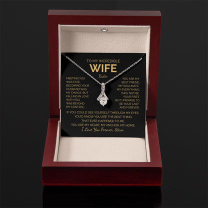 Personalized To My Wife Necklace - Romantic Gift Set (Black Card)