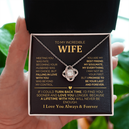 To My Wife – A Lifetime With You Will Never Be Enough - Romantic Love Knot Jewelry Gift for Christmas