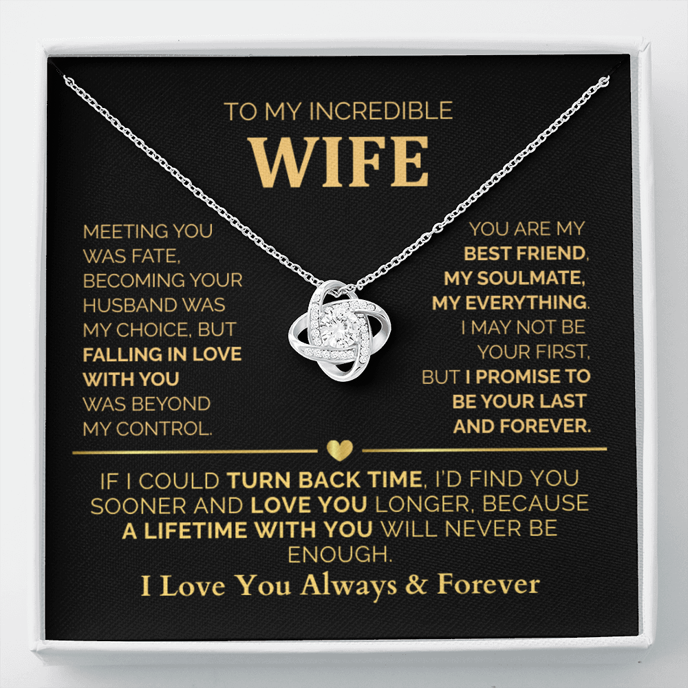 To My Wife – A Lifetime With You Will Never Be Enough - Romantic Love Knot Jewelry Gift for Christmas