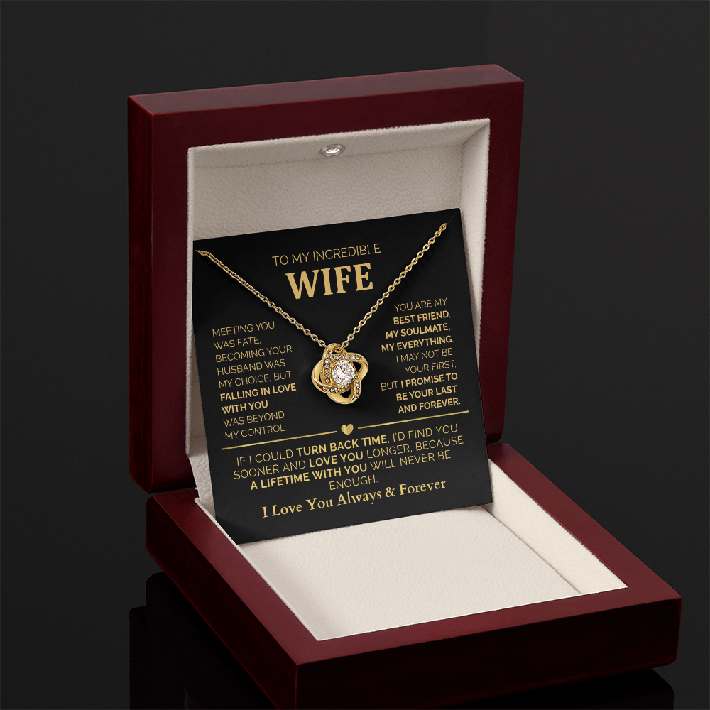 To My Wife – A Lifetime With You Will Never Be Enough - Romantic Love Knot Jewelry Gift for Christmas