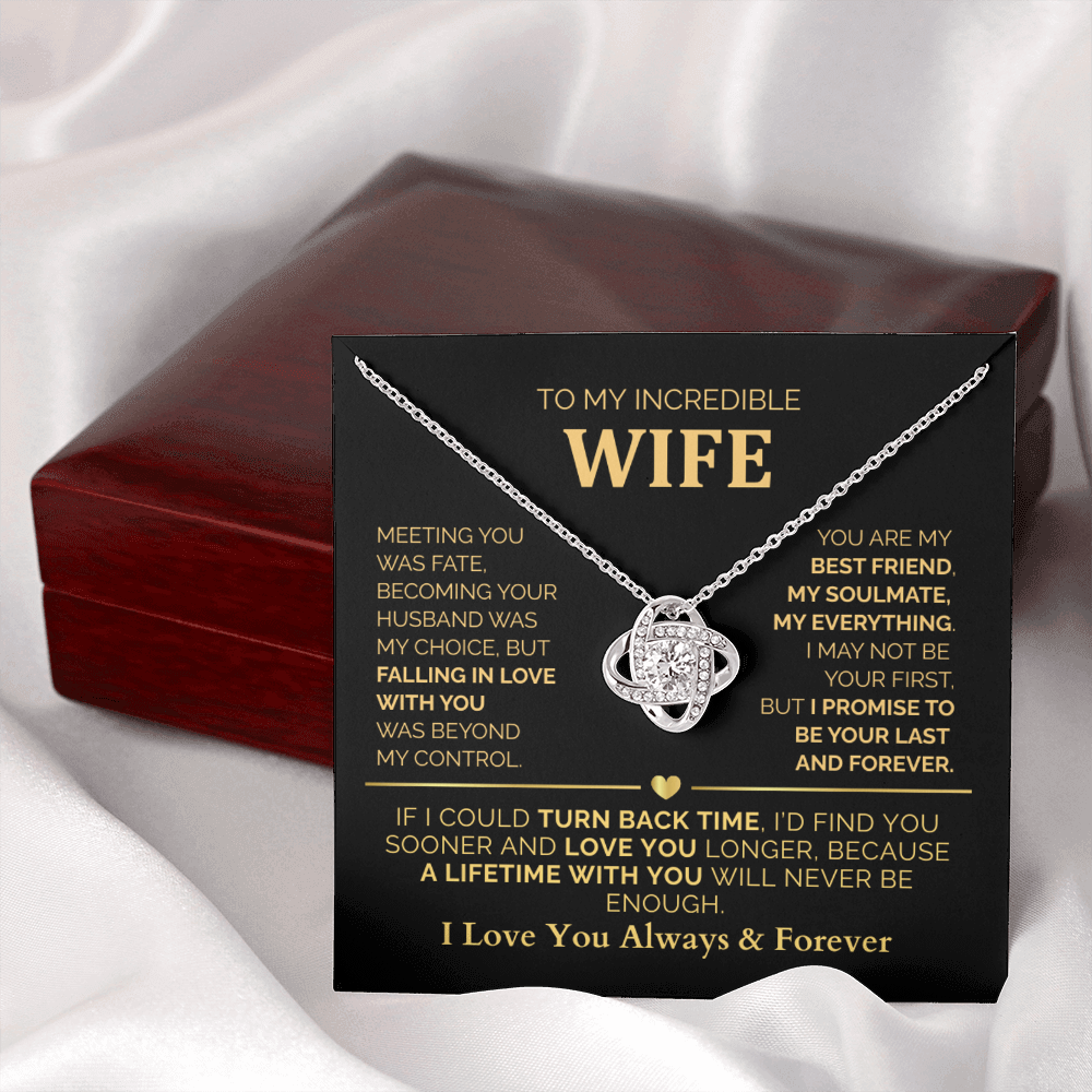 To My Wife – A Lifetime With You Will Never Be Enough - Romantic Love Knot Jewelry Gift for Christmas