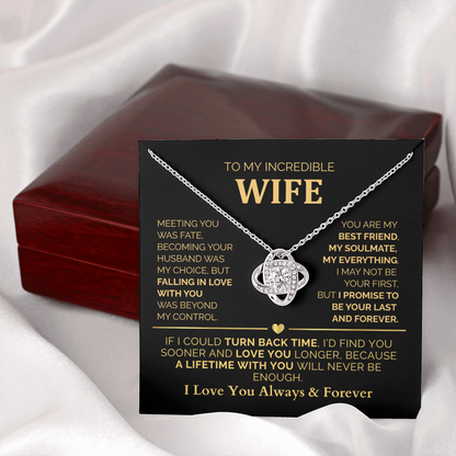 To My Wife – A Lifetime With You Will Never Be Enough - Romantic Love Knot Jewelry Gift for Christmas