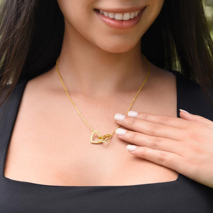 Loss of Mom Memorial Necklace – Interlocking Hearts Jewelry in Gold & Silver | Sympathy Gift for Daughter or Son Missing Mother