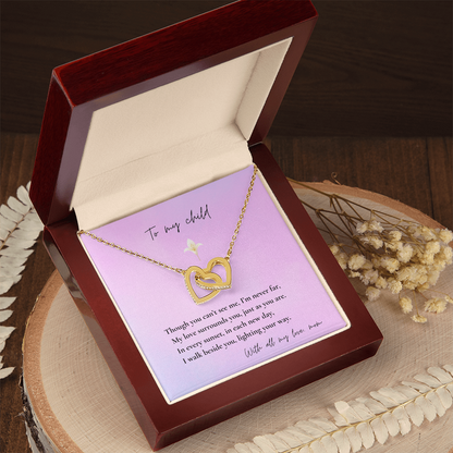 Loss of Mom Memorial Necklace – Interlocking Hearts Jewelry in Gold & Silver | Sympathy Gift for Daughter or Son Missing Mother