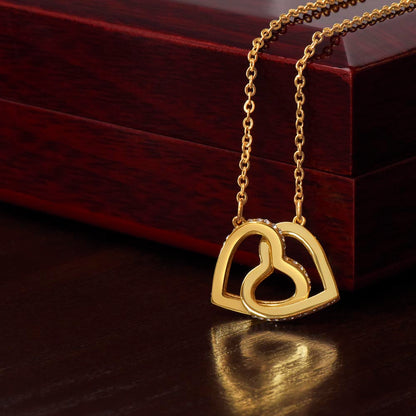 Loss of Mom Memorial Necklace – Interlocking Hearts Jewelry in Gold & Silver | Sympathy Gift for Daughter or Son Missing Mother
