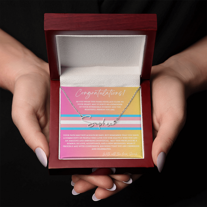 Personalised Gift for Trans - Transgender Name Change Necklace - Trans Pride Month Gift Idea - Transition Gift