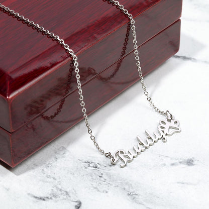 Personalized Dog Name Memorial Necklace – Pet Loss Sympathy Gift for Dog Moms