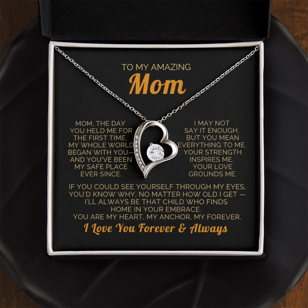 To My Mom Necklace - Heartfelt Forever Love Gift Set for Christmas, Mother's Day or Birthday