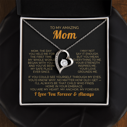 To My Mom Necklace - Heartfelt Forever Love Gift Set for Christmas, Mother's Day or Birthday
