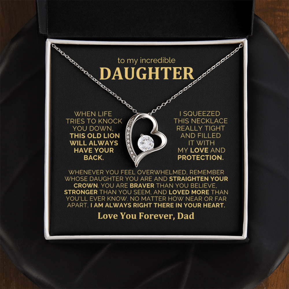 To My Daughter Necklace from Dad - Heartfelt Gift Set for Christmas, Birthday or Just Because