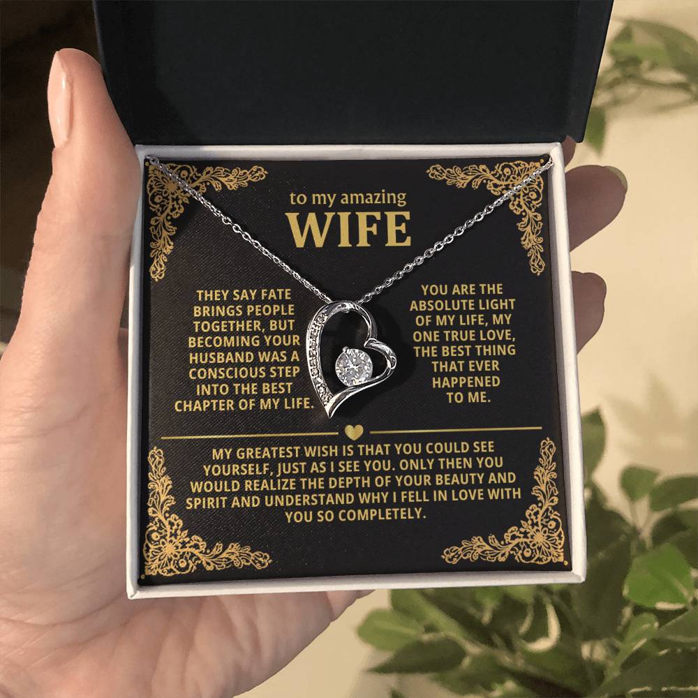 Personalized To My Wife Necklace - Heartfelt Gift Set for Christmas, Anniversary or Birthday