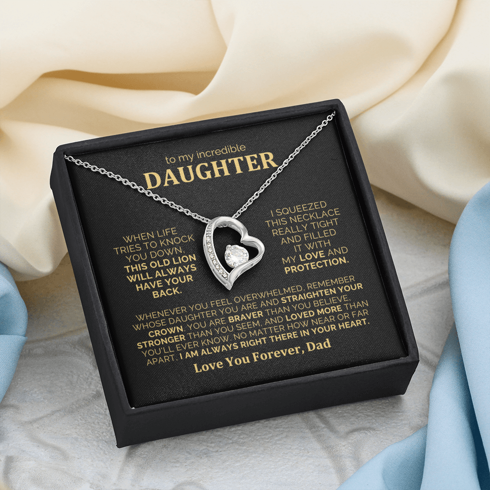To My Daughter Necklace from Dad - Heartfelt Gift Set for Christmas, Birthday or Just Because