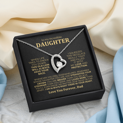 To My Daughter Necklace from Dad - Heartfelt Gift Set for Christmas, Birthday or Just Because